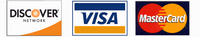 Visa, Mastercard and Discover Cards are Accepted